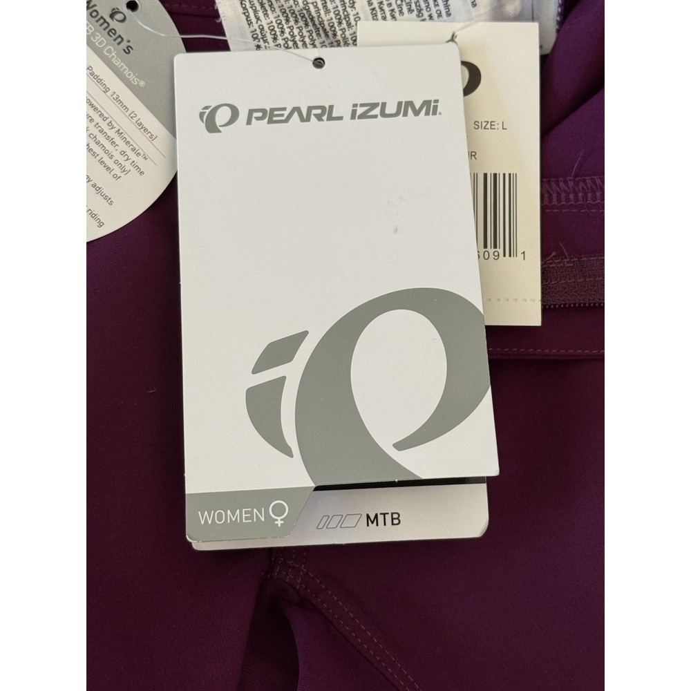 NWT Pearl Izumi Canyon Cycling Shorts Women's L Purple 8.5" Inseam Padded Liner - Picture 11 of 16